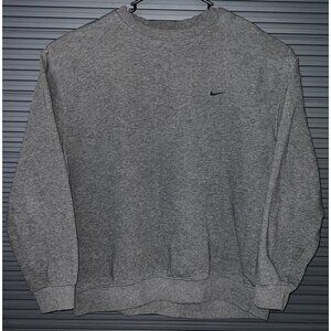 Vintage Nike Gray Crewneck Sweatshirt XL Minimalist Logo Y2K Made In Turkey